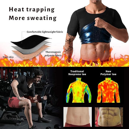 Men Sauna Shirt Sweat Suit Slimming Vest Workout Tank Top Waist Trainer Shaper