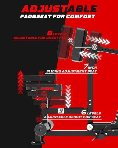 Seated Row Machine Back Workout: Back Row Machine Exercise Plate Loaded Gym Equipment T Bar Bicep Curl Home Gym