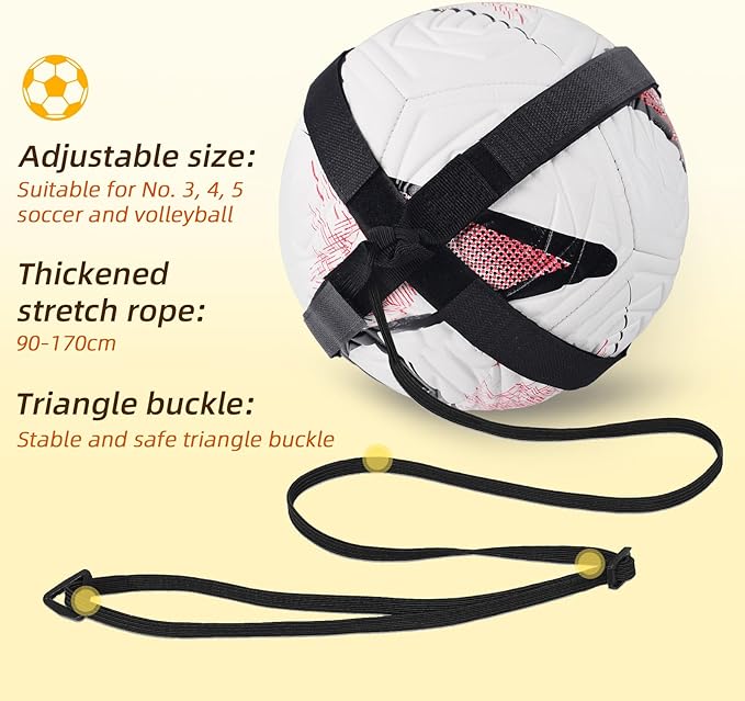 Sportout Soccer/Volleyball Training Equipment Aid, Solo Soccer Trainer, Football Accessories with Adjustable Waist Belt for Kids Adults, Perfect Soccer/Volleyball Gift