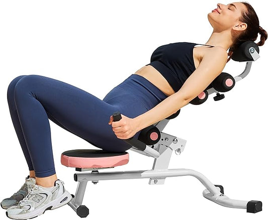 Leikefitness Back Relax Chair with Foam Roller Relieve Back Pain Back Stretcher Mini Inversion 360° Rotating Seat