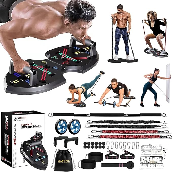 Multi-functional folding push-up stand version, home pectoral abs and abs training equipment, worry-free fitness equipment on the go