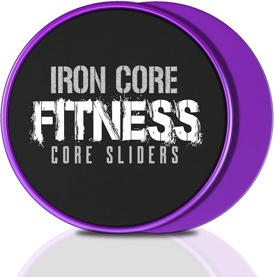 Iron Core Fitness 2 x Dual Sided Gliding Discs Core Sliders Ultimate Core Ab Fitness Trainer. Gym, Home Abdominal & Total Body Workout Equipment for use on All Surfaces.