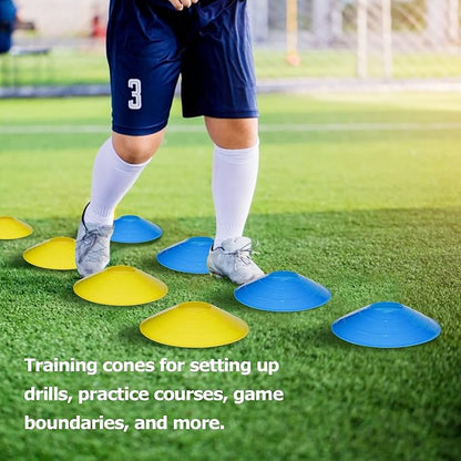 KEVENZ 50-Pack Soccer disc Cones,More Thicker, More flexible,Multi Color Cone for Agility Training, Soccer, Football, Kids, Field Marker