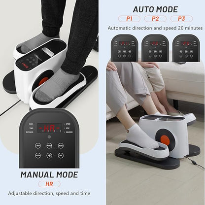 Under Desk Elliptical Machine Electric, Ellipse Leg Exerciser Equipment for Seniors at Home Fully Assembled, Portable & Quiet Pedal Exerciser with Remote Control & LCD Display Monitor