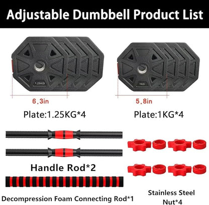 Adjustable Weights Dumbbells Set 20/30/40/60/80lbs Non-Rolling