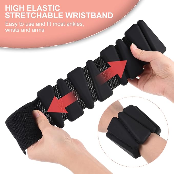 PATIKIL Ankle Weights for Women, 2Lbs Total (1Lb Each) Adjustable Wrist Weights with Removable Weights Arm Weights for Women & Men Yoga Training Walking Jogging Aerobics