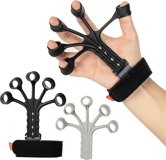 Suaoilblna Grip Strength Trainer,Gripster,Finger Strengthener，Hand Grip Strengthener,Hand Exercisers for Strength,Finger Exerciser & Hand Strengthener,forearm strengthener, black-01