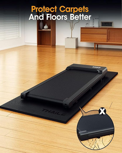 Treadmill Walking Pad Mat for Carpet Floors 84x36,1/4“Thick Treadmill Mat for Hardwood Floors,Mat for Under Treadmill/Exercise Bike on Carpet,Foldable Exercise Equipment Mat,Noise Shock Absorption