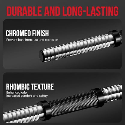 Adjustable Dumbbell Handle/Straight Barbell/Arm Blaster for 1" Cast Iron Weight Plates with Collars Loadable Dumbbells