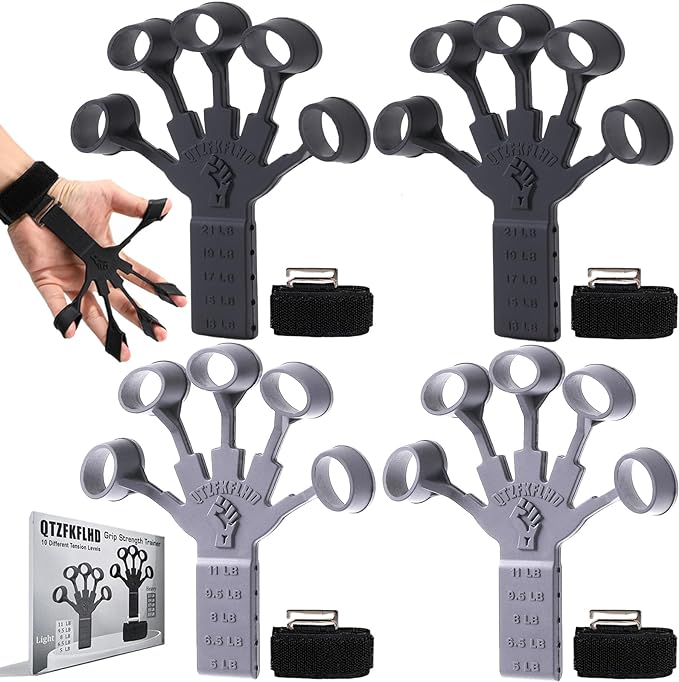 Grip Strength Trainer with Forearm Strengthener, Hand Grip Strengthener, Hand Extension Exerciser, Stress Relief Ball and Hand Grip Strengthener for Muscle Building and Injury Recover(5 PCS)