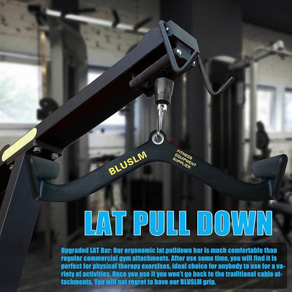 LAT Pull Down Bar for Cable Machine, LAT Pulldown Attachments T Bar V Bar Cable Attachment, Back Tricep Bar Strength Training Handle