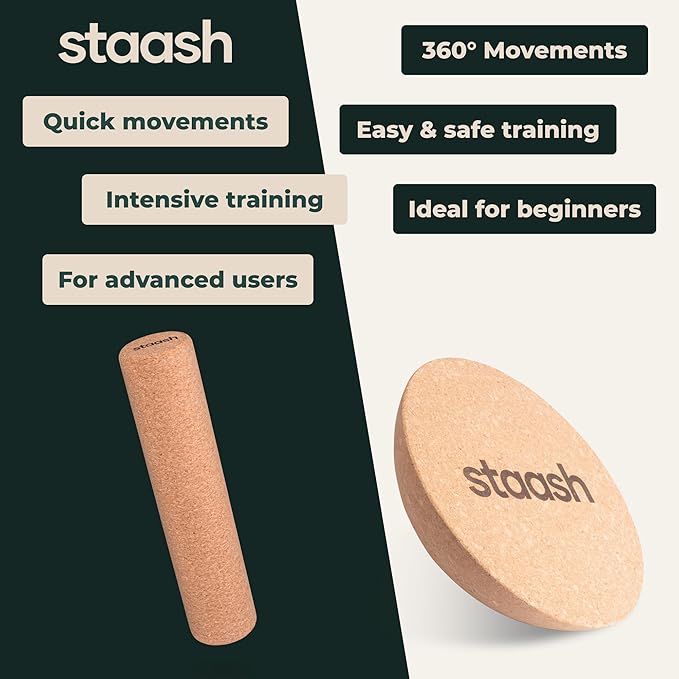 STAASH® Balance board trainer - incl. full accessories - Mate + FREE Videos Training Program