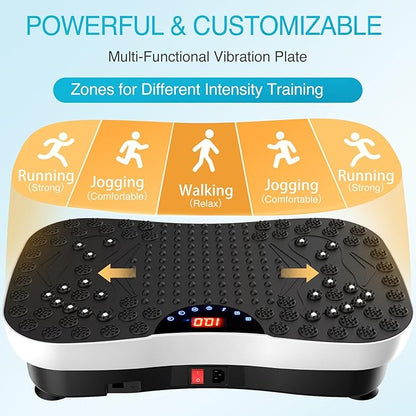 Vibration Plate Exercise Machine Whole Body Workout Vibrate Fitness Platform Lymphatic Drainage Machine for Weight Loss Shaping Toning Wellness Home Gyms Workout for Women Men