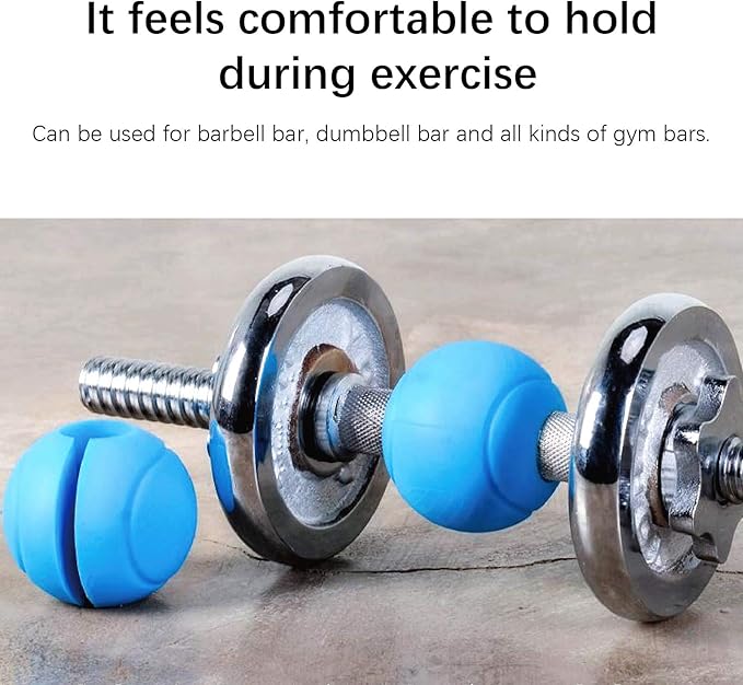 2Pcs Barbell Grips Round Thick Silicone Dumbbell Adapter Balls