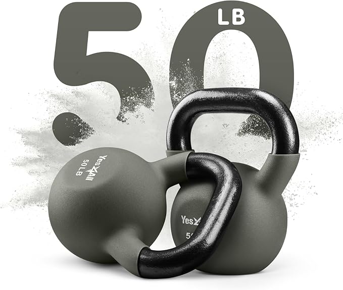 Yes4All Neoprene Coated/Adjustable Kettlebell & Kettlebell Sets - Hand Weights for Home Gym & Dumbbell Weight Set training