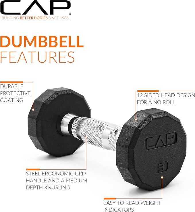 CAP Barbell Coated Hex Dumbbell Weight