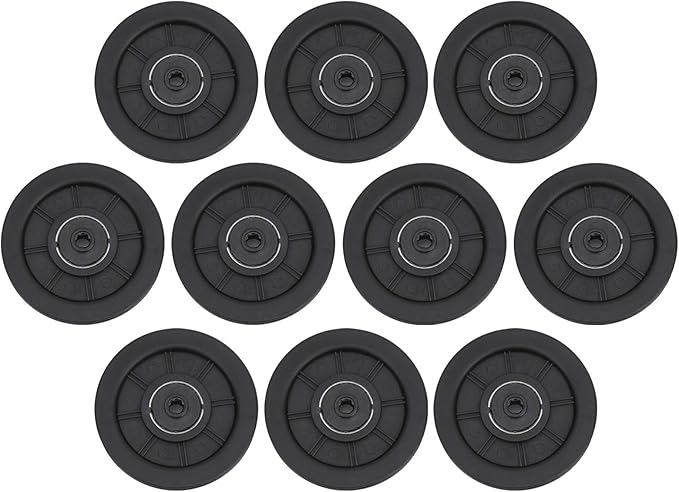 Keenso 10Pcs/Set 100mm Nylon Bearing Pulley Wheel, U Groove Roller Wheelfor Gym Fitness Equipment Combination Fitness Products