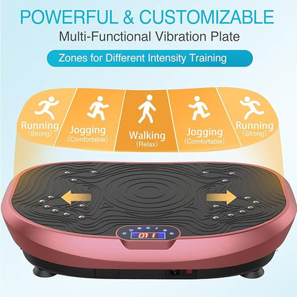 AXV Vibration Plate Exercise Machine Whole Body Workout Power Vibrate Fitness Platform Vibrating Machine Exercise Board for Weight Loss Shaping Toning Wellness Home Gyms Workout