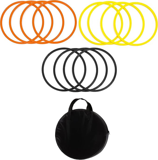 Trademark Innovations Speed & Agility Training Rings - Set of 12 - with Carrycase