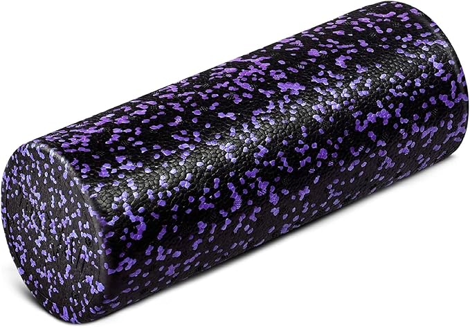 Yes4All High Density Foam Roller for Back, Variety of Sizes & Colors for Yoga, Pilates – 18 inch, Purple Speckled