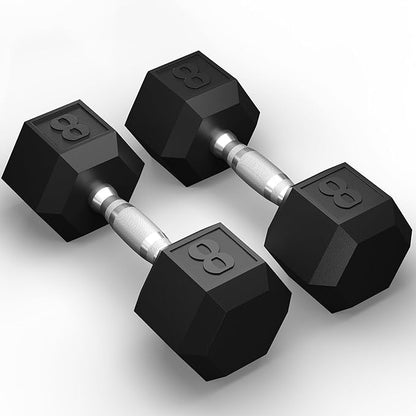 GRETERST Dumbbells Set Rubber Coated Hex Hand Weights Exercise & Fitness for Home Gym Workouts Strength Training Equipment