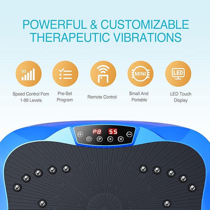 Vibration Plate Exercise Machine Whole Body Workout Vibrate Fitness Platform Lymphatic Drainage Machine for Weight Loss Shaping Toning Wellness Home Gyms Workout