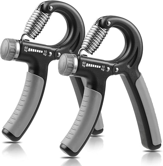 2 Pack Grip Strength Trainer, Hand Grip Strengthener, Adjustable Resistance 22-132Lbs (10-60kg), Forearm Strengthener, Perfect for Musicians Athletes and Hand Injury Recovery