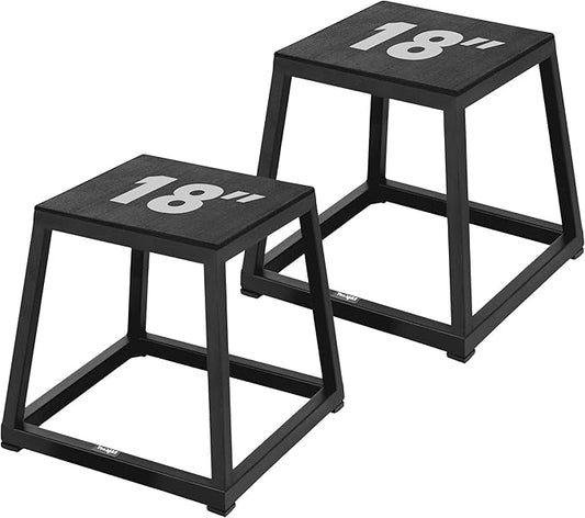 Yes4All Metal Plyometric Box with 550lbs Capacity, Pre-Assembled, Plyo Box Jump Platforms, Step Up Box for Workout Home Gym