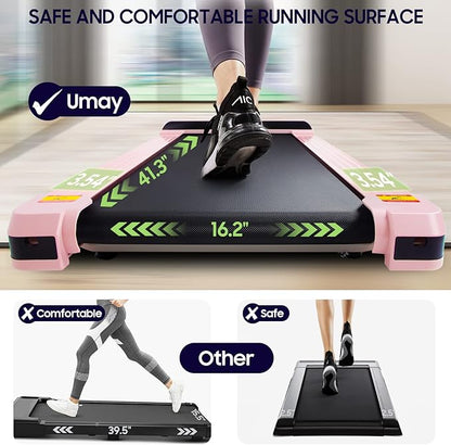 UMAY 512 Walking Pad, 512N Under Desk Treadmill, P1 Small Treadmill, Ultra Quiet Walking Treadmills for Home Office with Remote Control, SPAX APP and LED Display, Installation-Free