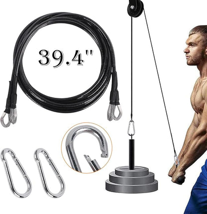 39 Inch Fitness Extension Cable, Home Gym Cable Pulley System Fitness Cable for Pulley Machine Accessories,Thick 5Mm Heavy Duty Pulley Cable for Home Gym (2-Pack)