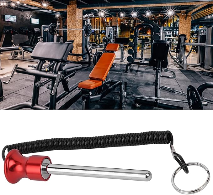 Magnetic Weight Pin, 5.5inch Magnetic Weight Stack Pin with Pull Rope Strength Training Fitness Equipment Accessories for Weight Stack Machine (Red)