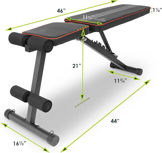 ProsourceFit Foldable & Adjustable Multi-Purpose Weight Bench Home and Gym Full - Body Strength Training Workouts, Fitness Exercises and Weight Training