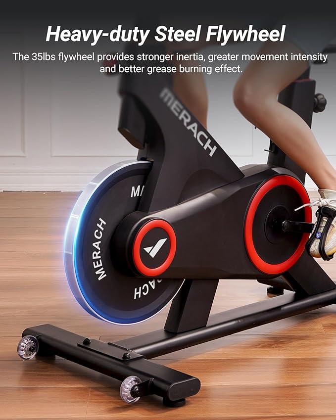 MERACH Indoor Cycling Bike, Exercise Bike for Home with Magnetic/Auto Resistance, Bluetooth Stationary Bike with APP Data Tracking, and Tablet Holder