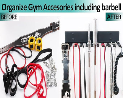 Home Gym Storage Rack, Barbell Rack Weight Room Organizer Prong Gym Equipment Storage Rack for Gym Accessories Like Fitness Bands,Resistance Bands,Straps,Foam Rollers,Barbell