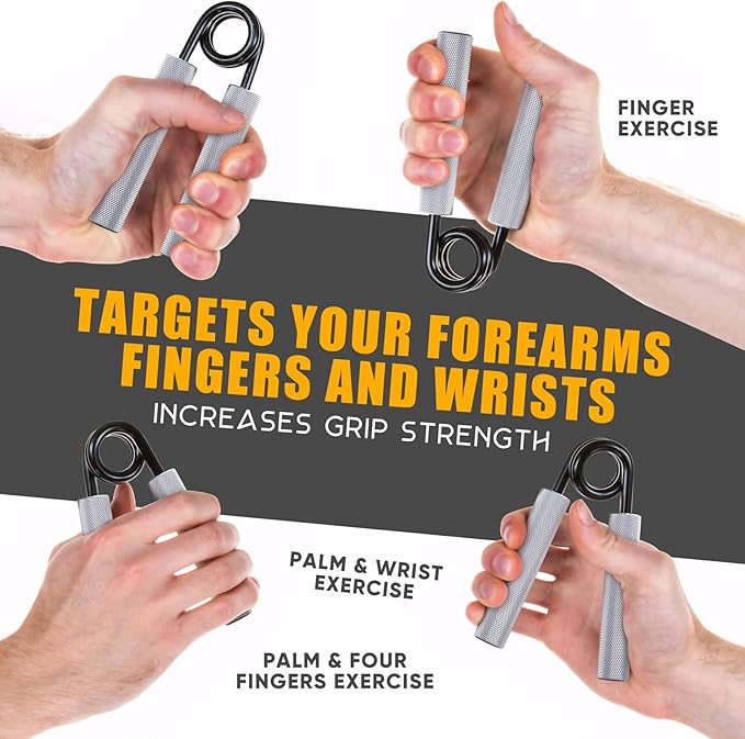 Hand Grip Strength Training Set of 7 Packs, Wrist Forearm Strengthener, Aircraft Grade Aluminum, Non-Slip, Hand Grip Strengthener for Fitness Enthusiasts & Professionals.