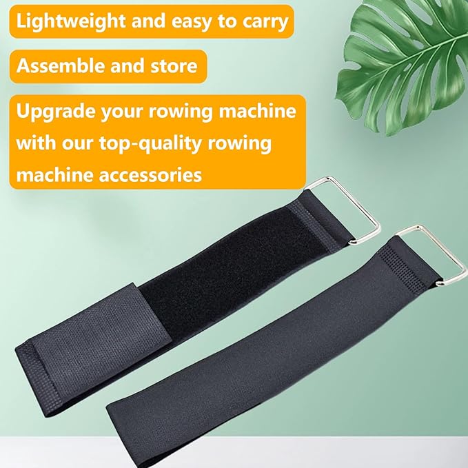 1 Pair 50cm Universal Overlength Rowing Machine Foot Straps Elliptical Machine Pedals Straps Rowing Machine Pedal Trainer Straps Leg Training for Fitness Home Sports Office Accessories