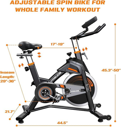 YOSUDA Light Commercial Exercise Bike for Home Magnetic Exercise Bike Stationary 350LB Capacity, Exercise Bike with Bluetooth, Indoor Cycling Bike with Tablet Mount & Comfortable Seat Cushion