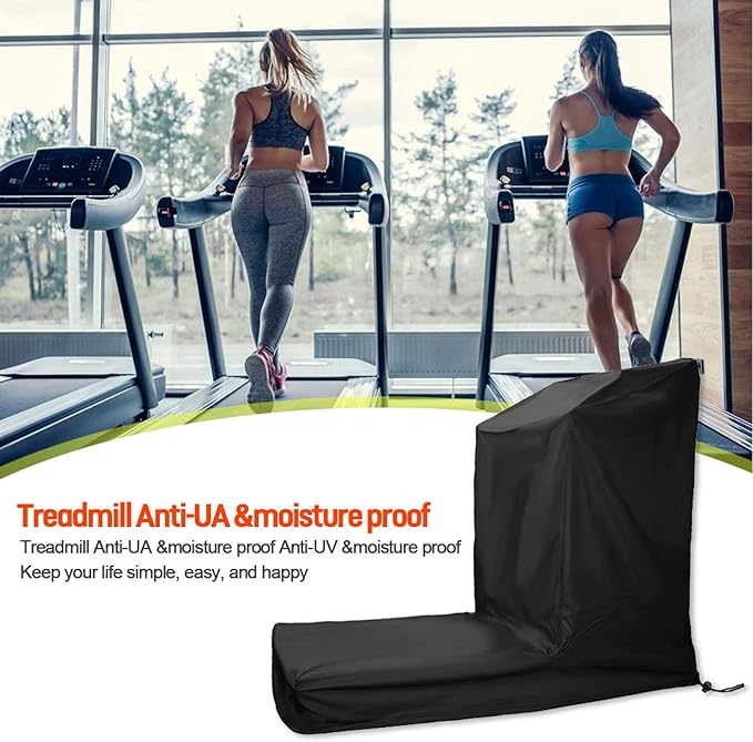 Treadmill Cover, Folding Treadmill Cover with Zipper, Dustproof and Waterproof Cover Fit for Exercise Sports Running Machine Equipment, Perfect for Indoor or Outdoor Use, Black…