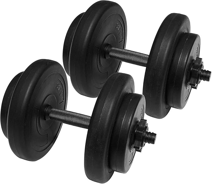 Signature Fitness Adjustable Dumbbell Hand Weights Set 20LBS, 32LBS, 32LBS, 40LBS, 40LBS, 45LBS, 45LBS, Multiple