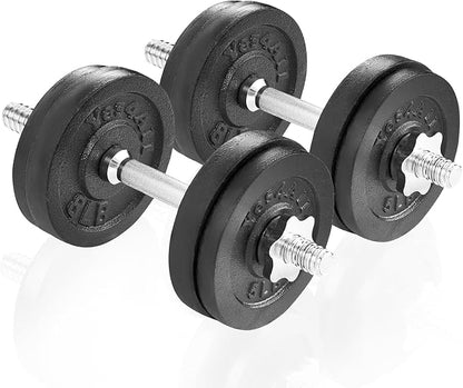 Yes4All Adjustable Dumbbell Set with Weight Plates/Connector - Exercise & Workout Equipment - Size Options 40lbs to 200lbs