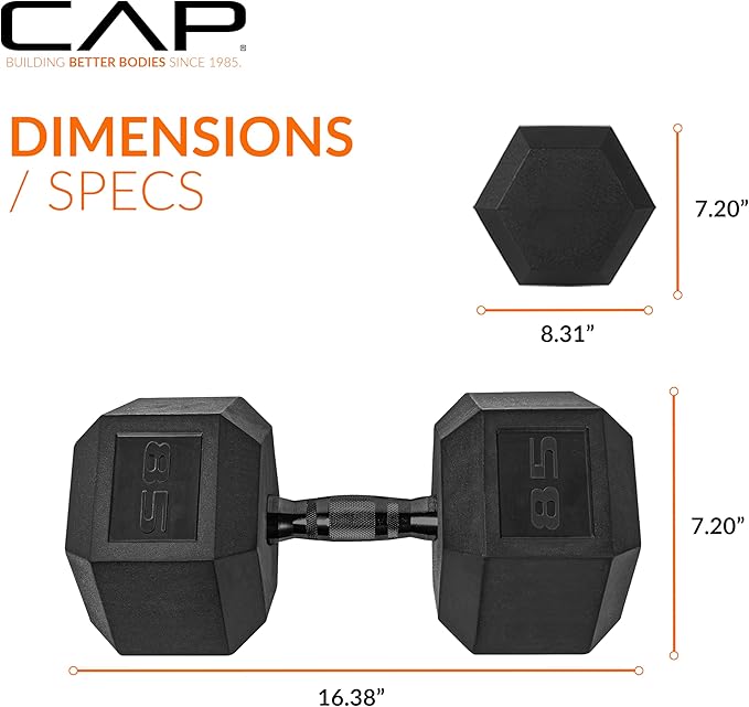 CAP Barbell Coated Hex Dumbbell Weight