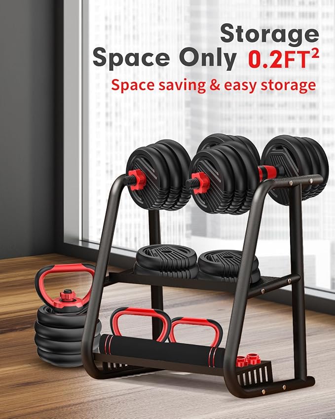 Adjustable Dumbbells, 10/20/30/45/70/90lbs Free Weight Set with Connector, 4 in1 in1 Dumbbells