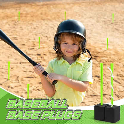 Shappy 12 Pieces Base Plug Baseball Base Plugs Anchor with Wooden Handle Garden Shovel Baseball Field Maintenance Equipment for Baseball Field Drill Softball Bases Accessories