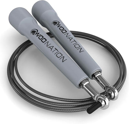 WOD Nation Adjustable Speed Jump Rope For Men, Women & Children - Blazing Fast Fitness Skipping Rope Perfect for Boxing, MMA, Endurance