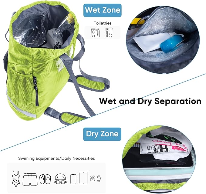 Swim Bag Beach Backpack Sports Drawstring Backpack - Gym Bag - Kids Swim Backpack Mens Beach Bag, Workout Bag