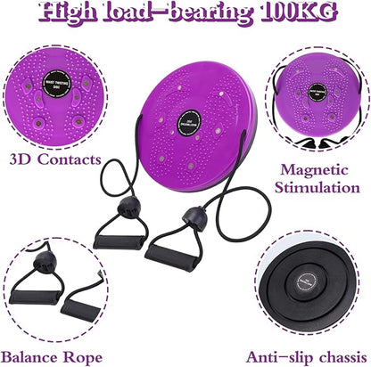 Ab Waist Twisting Disc, Twist Board for Exercise, Adjustable Waist Trainer Balance Disc with Handles, Slimming Twister Board with Massage Foot