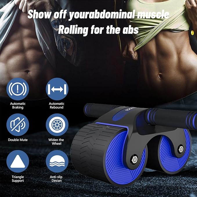 Automatic Rebound Aabdominal Wheel, 2023 New Ab Roller Wheel for Abdominal Exercise Fitness, Springback Wheels Roller Domestic Abdominal Exerciser, Gym Accessories Excercise