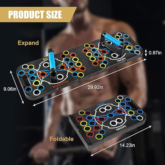 Push Up Board Foldable Adjustable Pushup Bar 56 in 1 Exercise Fitness Workout for Muscle Max Strength Training for Men Women Home Gym Equipment