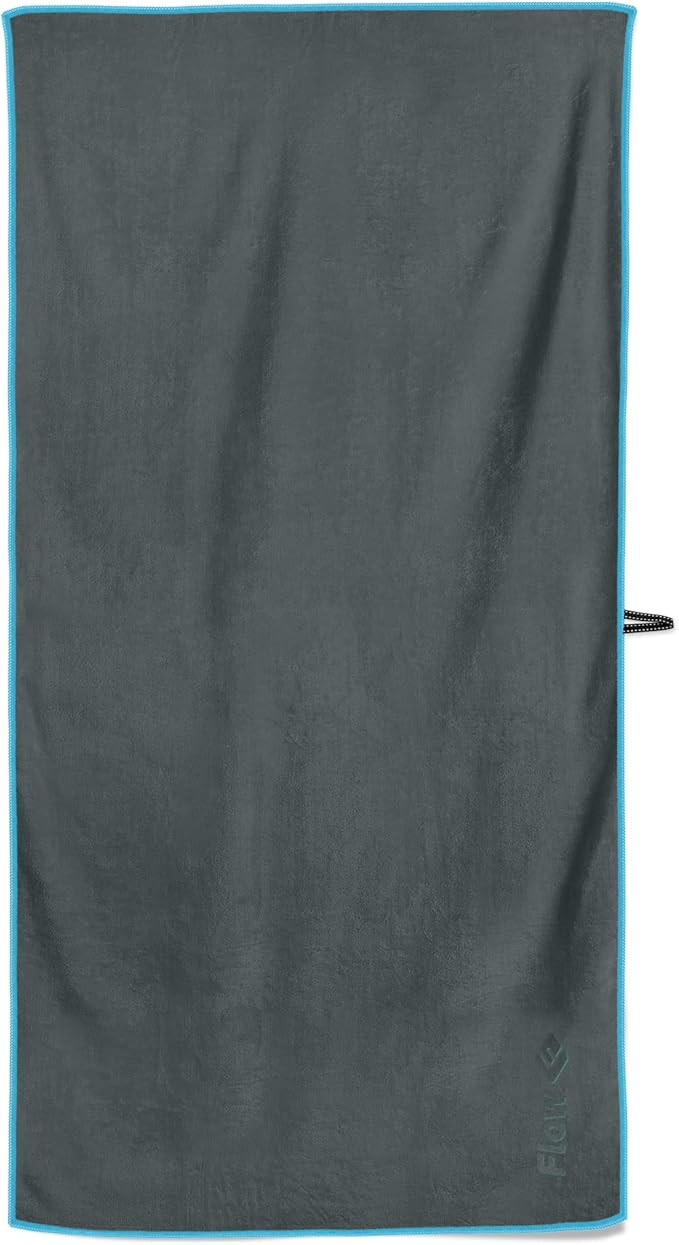 Flow Hydro Sport Towel - Microfiber Quick Dry Swimming Towels for Swim, Pool, Triathlon, and Other Water Sports in Medium, Large, Extra Large, and Hooded Sizes (Gray, Medium (48" x 24"))