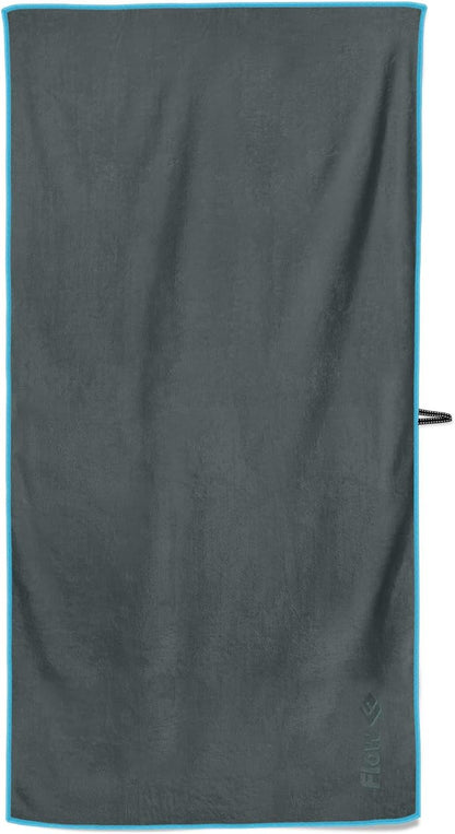 Flow Hydro Sport Towel - Microfiber Quick Dry Swimming Towels for Swim, Pool, Triathlon, and Other Water Sports in Medium, Large, Extra Large, and Hooded Sizes (Gray, Large (60" x 30"))